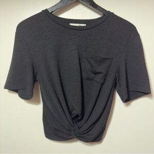 Aritzia Wilfred Free  Subah Shirt Twist  Knot Black Women Size M